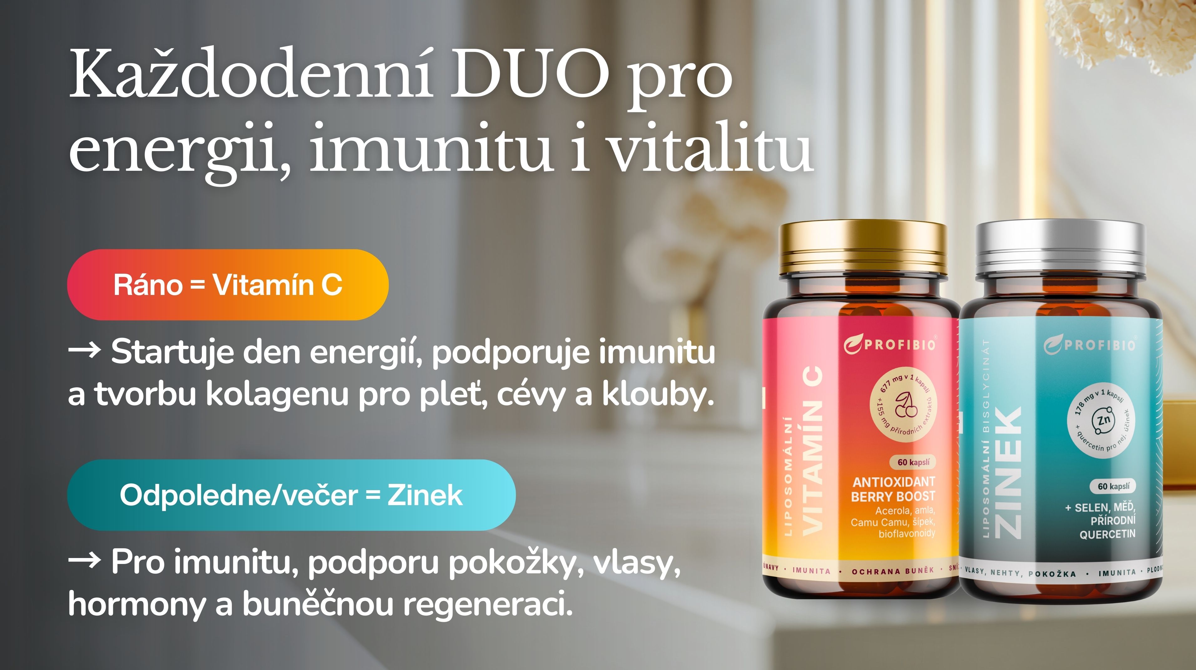 PREMIUM Liposomální Vitamín C 832 mg ANTIOXIDANT BERRY BOOST (+ Acerola, Camu Camu, amla, šípek, bioflavonoidy), Vysoce vstřebatelný, 60 kapslí -10